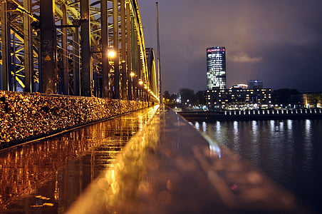 shallow focus photography of bridge during nighttime thumbnail