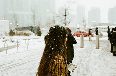 group of person on snow-covered park thumbnail