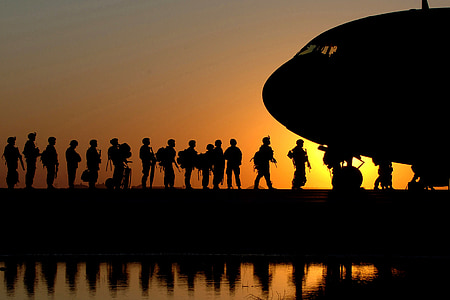silhouette photo of soldiers thumbnail