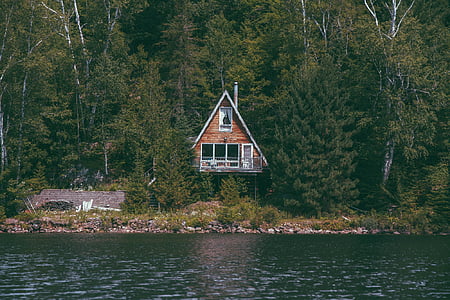 brown and white house near body of water thumbnail