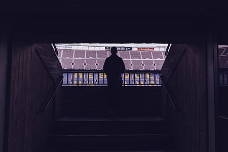 silhouette of person near balustrade thumbnail