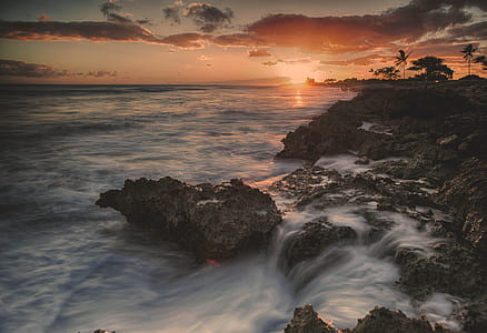 sea, dawn, nature, sky thumbnail