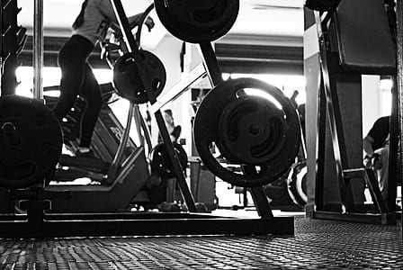 grayscale photo of exercise equipment thumbnail