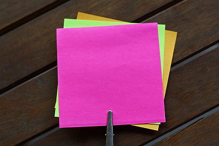 three sticky notes on brown panel thumbnail