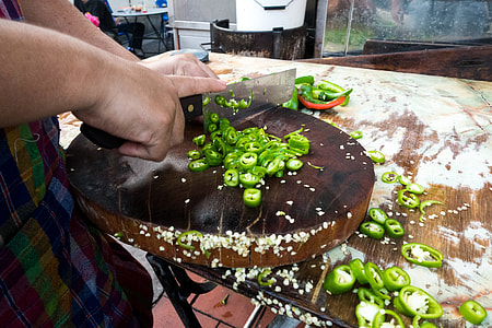 Chopping green hot pepper thumbnail