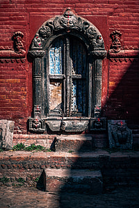 closeup gray wooden door thumbnail