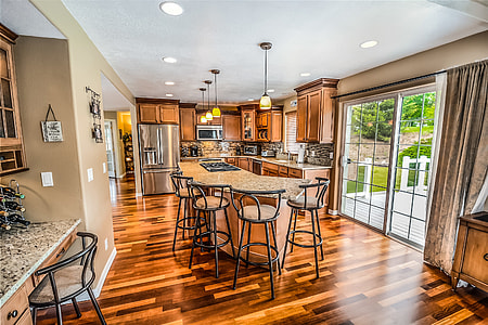 brown and black kitchen center island thumbnail