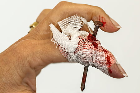 gray nail piercing finger thumbnail