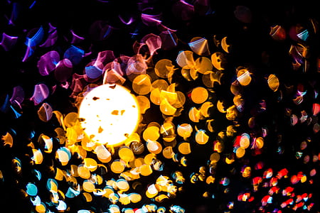 bokeh, lights, night, car driving, illusion, motion thumbnail