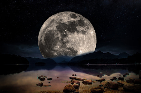 full moon during night time thumbnail