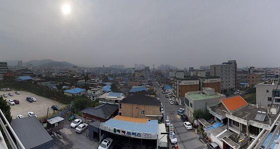Cityscape under grey skies in Asan, South Korea thumbnail