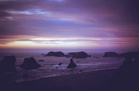 Colorful Matte Sunset Clouds Over An Ocean thumbnail