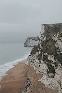rock cliff beside water thumbnail