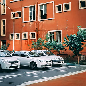 three cars parked near trees thumbnail