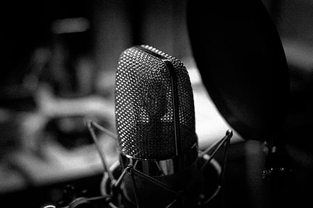 grayscale photography of condenser microphone thumbnail