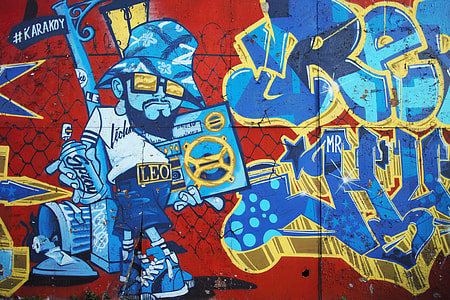 blue, red, and yellow grafity thumbnail