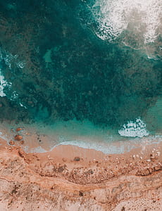 bird's eye view of seashore thumbnail