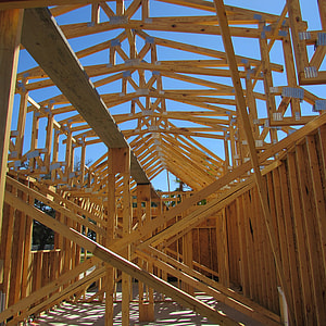 brown wooden structure frame outdoors thumbnail