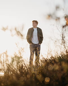man in white shirt wearing black jacket during daytime thumbnail