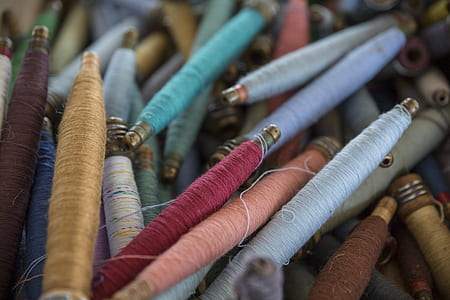 assorted-color thread spool lot thumbnail