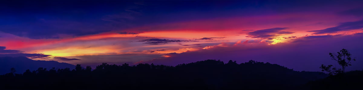 silhouette of mountain during sunset thumbnail