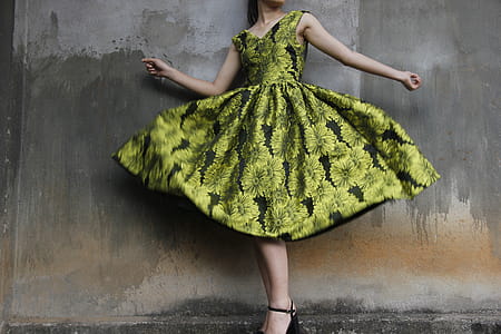 Photo of a Woman Wearing Green Dress thumbnail