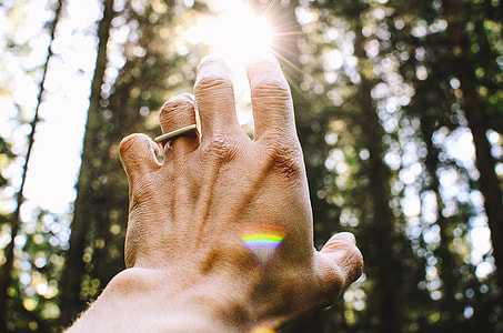 photo of person's hand pointing sun thumbnail