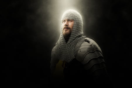 man in silver-colored armor suit thumbnail