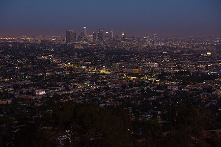 aerial photo of cityscape at night time thumbnail