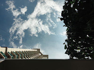 White Concrete Building With Cloudy Sky thumbnail