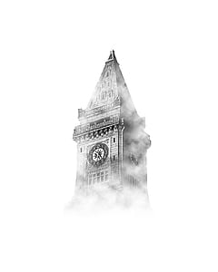 low angle photo of building with clock thumbnail