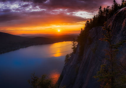 lake and forest during sunset thumbnail