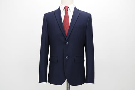 blue 2-button suit jacket thumbnail