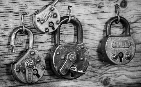 grayscale photo of padlocks thumbnail