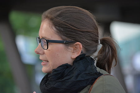 woman wearing black framed eyeglasses thumbnail