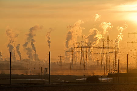dawn, sunset, industry, sunrise thumbnail