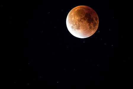 orange moon during night time thumbnail