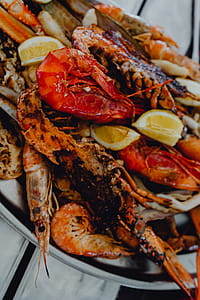 Roasted Mixed Seafood Contain Crabs, Mussels, Big Shrimps, Calamari Squids thumbnail