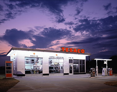 TEXACO gas station under dark sky thumbnail