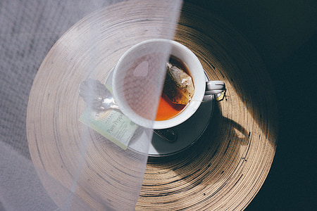 white ceramic mug on saucer plate thumbnail