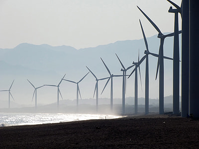Windmill Farm on the shore in the Philippines thumbnail