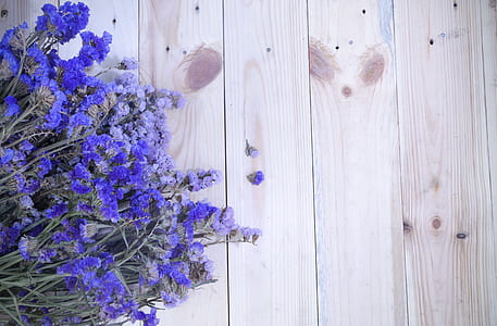 flowers, top view, lavender, wooden planks thumbnail