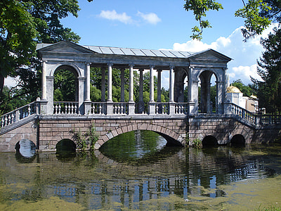 gray and brown concrete brick bridge over river thumbnail