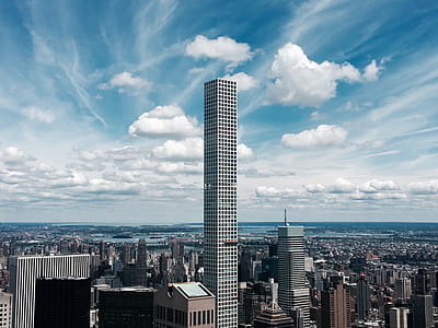 bird's eye view of white concrete high-rise building thumbnail