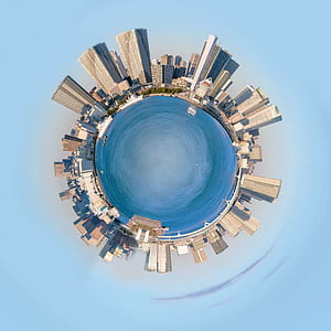 little planet photography of city thumbnail