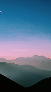 silhouette of mountains during sunset thumbnail