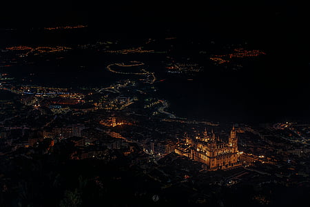bird's-eye photography of castle during nighttime thumbnail