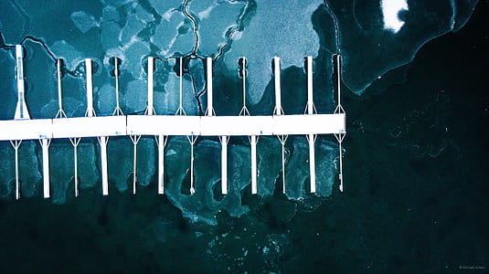 aerial photo of boat dock during daytime thumbnail