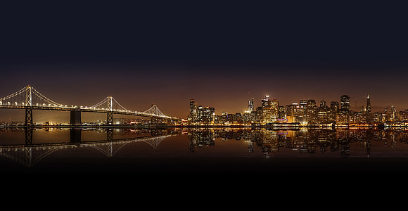 Oakland Bay Bridge, California during nighttime thumbnail