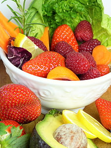 bowl of strawberries, lemons, and cranberries thumbnail